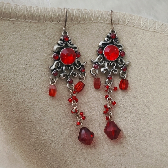Vintage 90s Gothic Chandelier Earrings - Picture 1 of 2